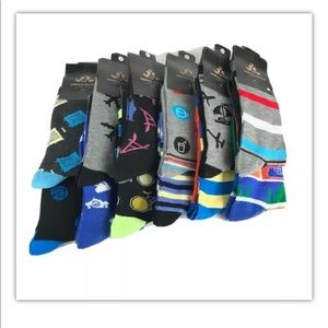 GK Men's Novelty Socks Assorted Colors Designs Mid-Calf Shoe Size 10-13